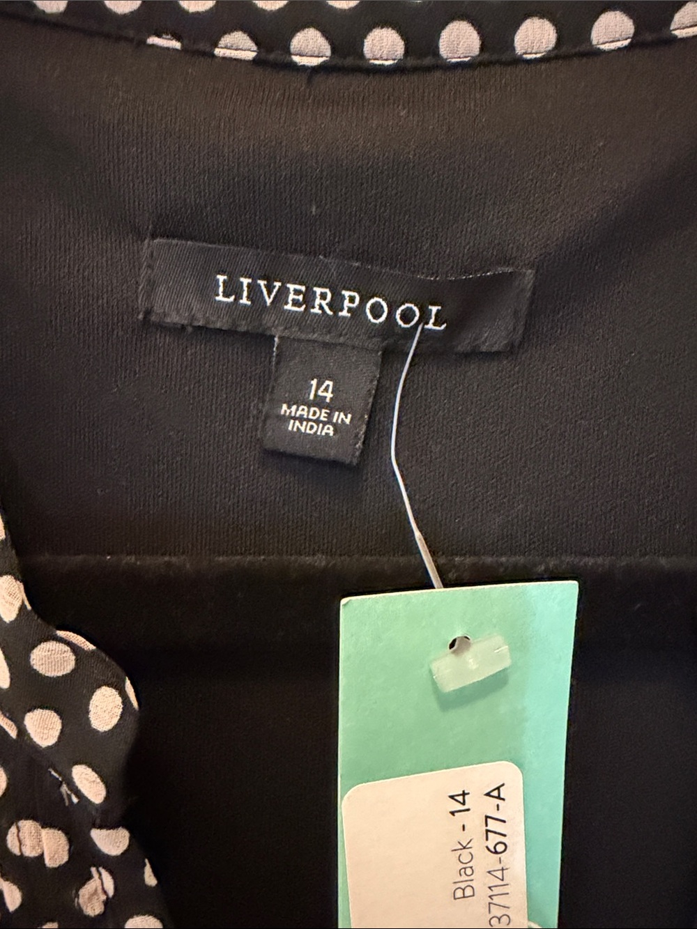 Liverpool Black & White Polka Dot Wrap Midi Dress - Picture 2 of 6
